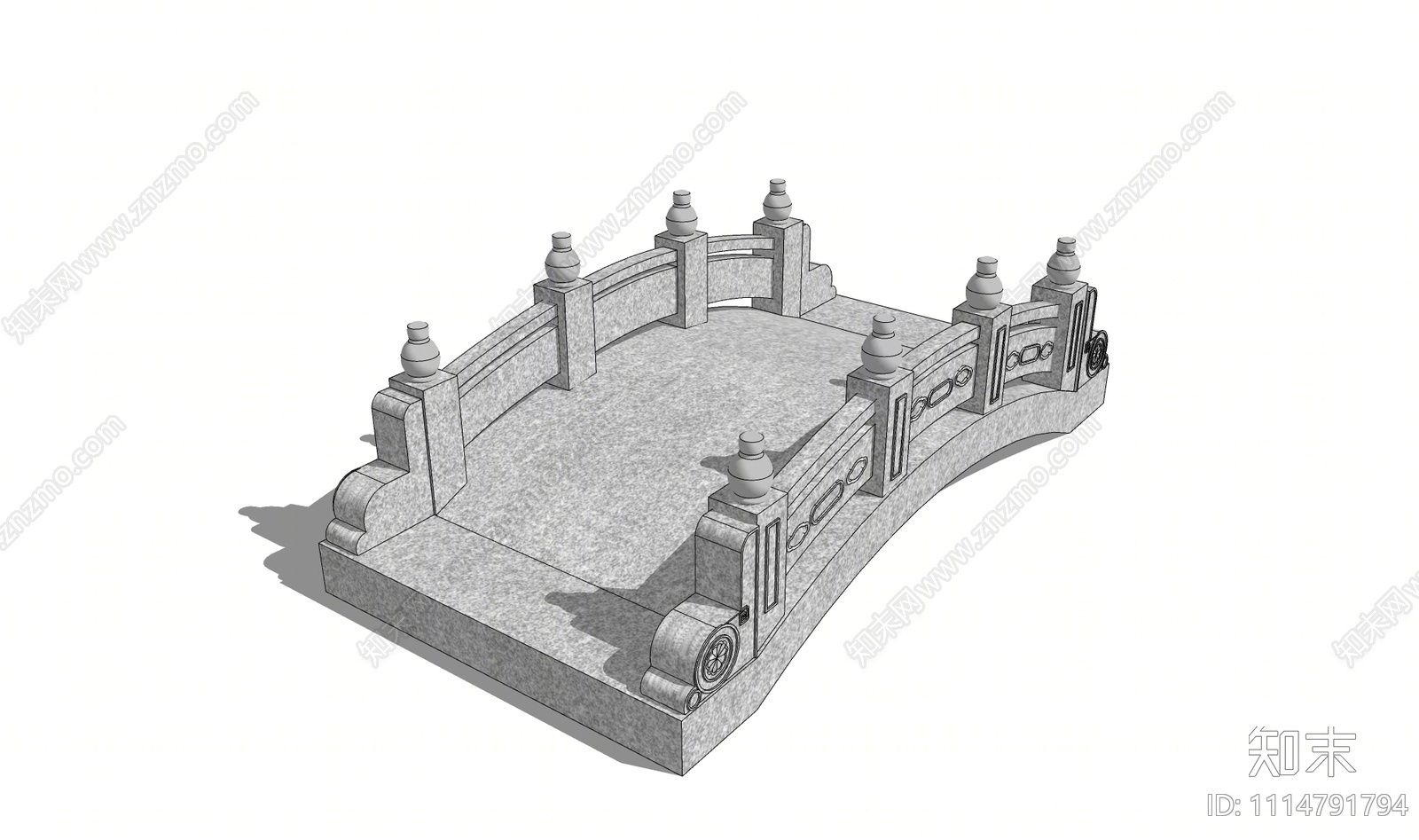 中式景观桥SU模型下载【ID:1114791794】