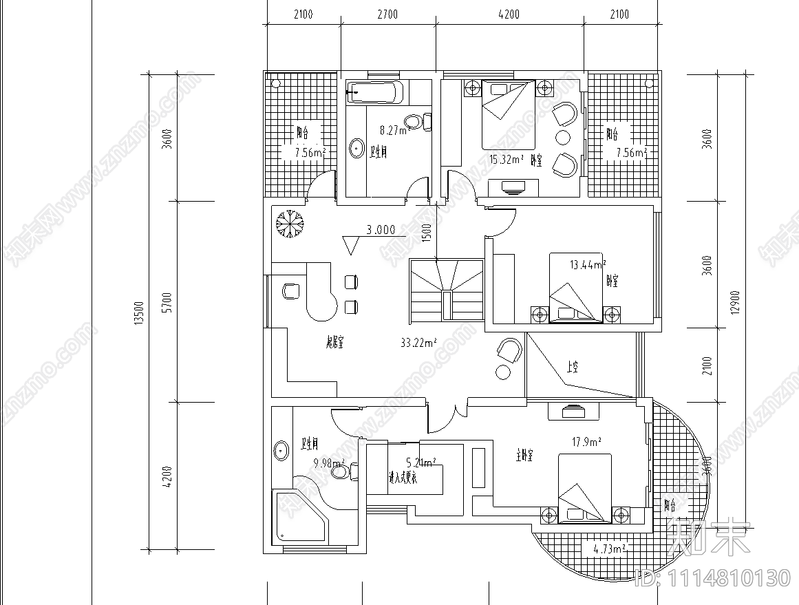 独立别墅施工图施工图下载【ID:1114810130】