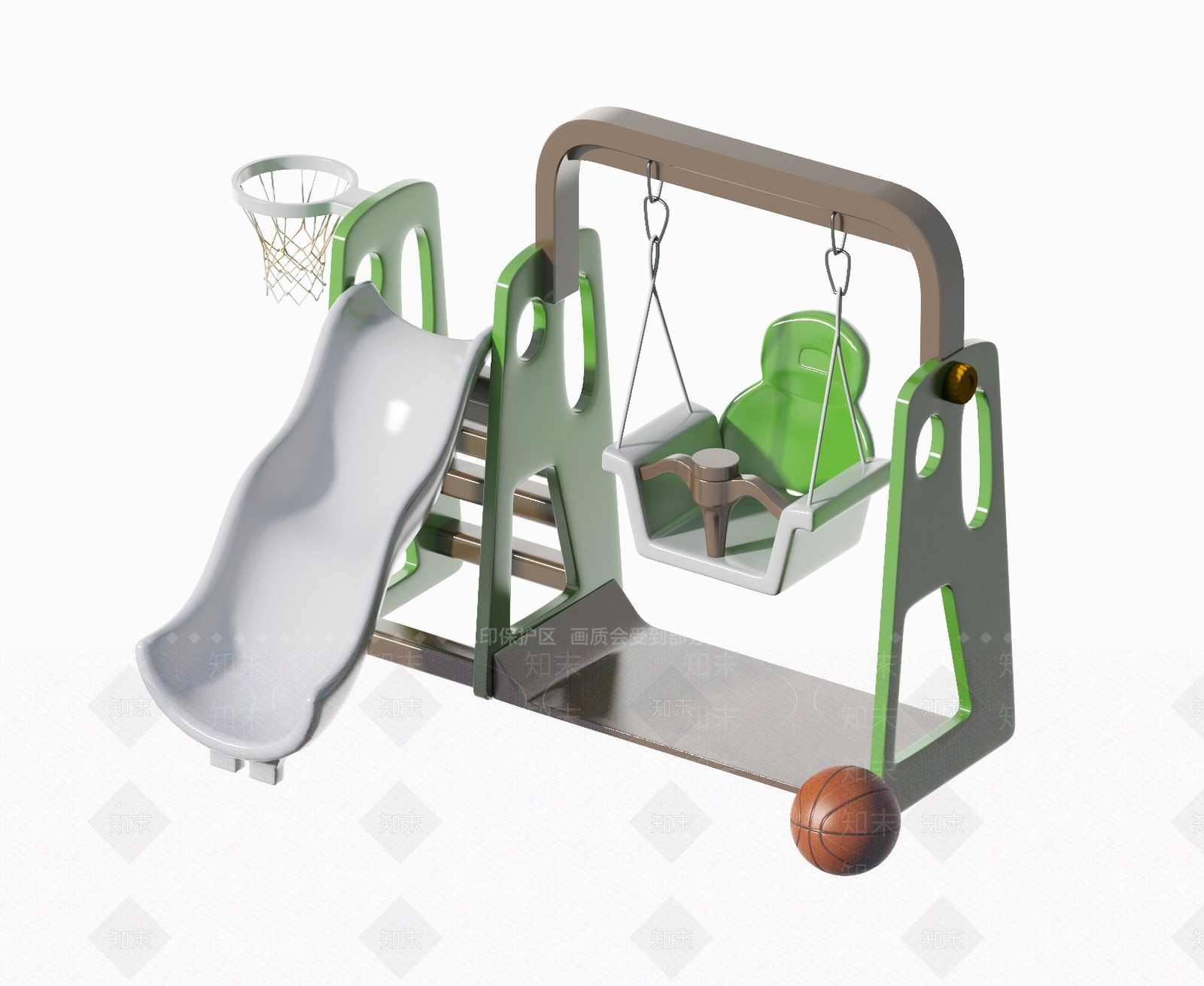 现代儿童滑滑梯SU模型下载【ID:1114814644】