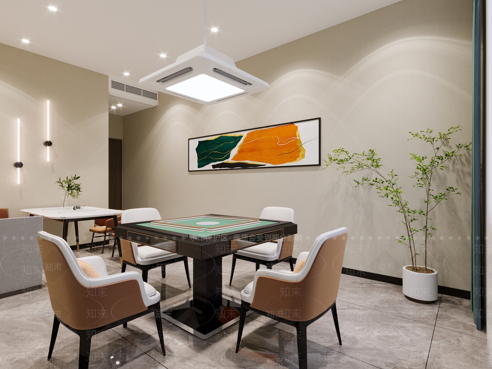 新中式国潮棋牌室3D模型下载【ID:1114816692】