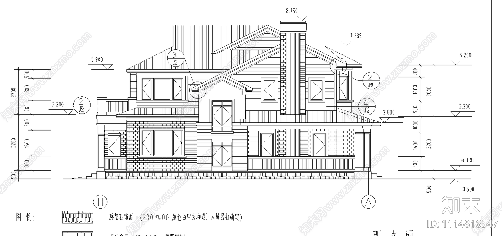 独立别墅建筑施工图施工图下载【ID:1114816547】