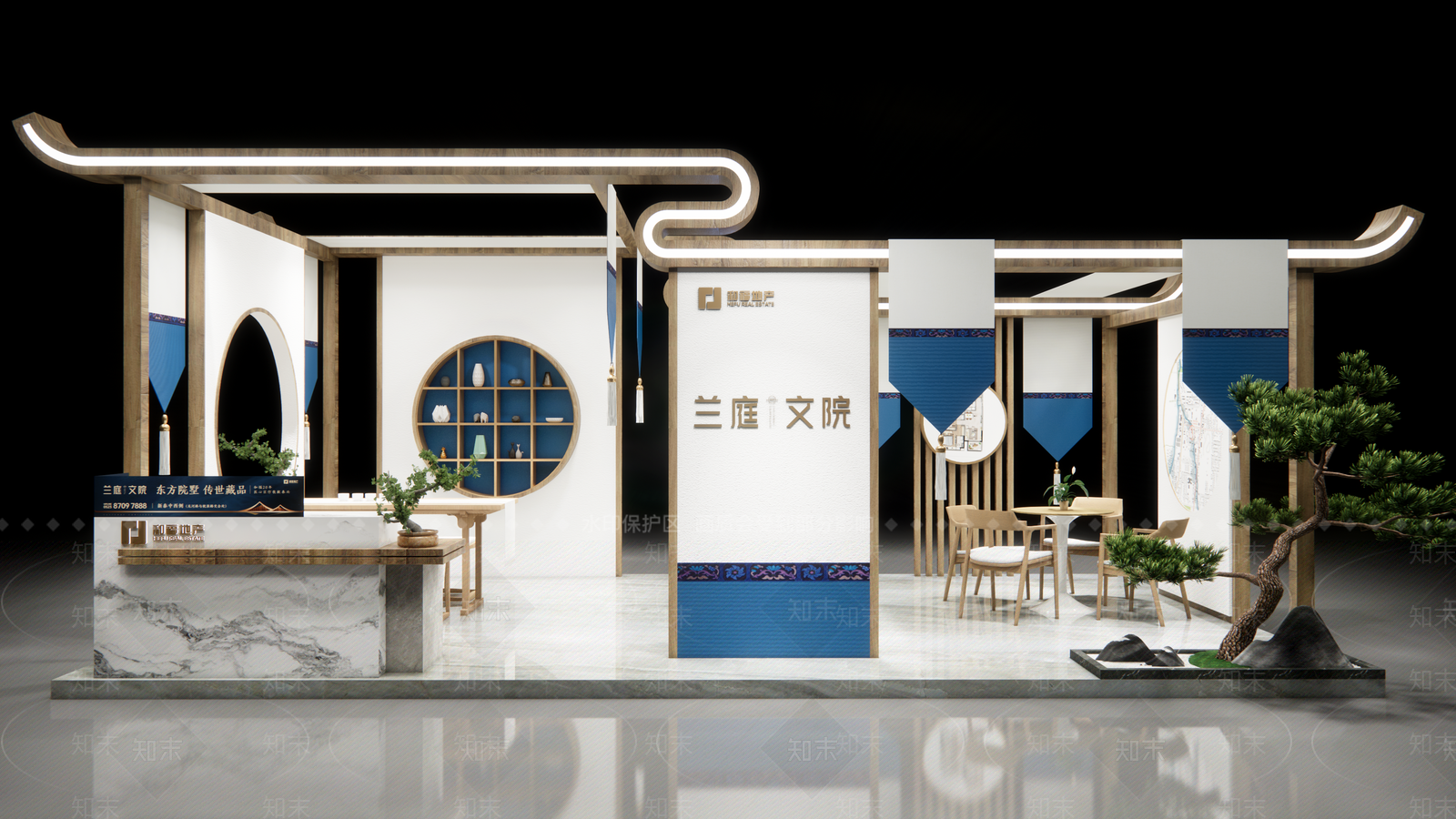 新中式商业展厅SU模型下载【ID:1115068325】