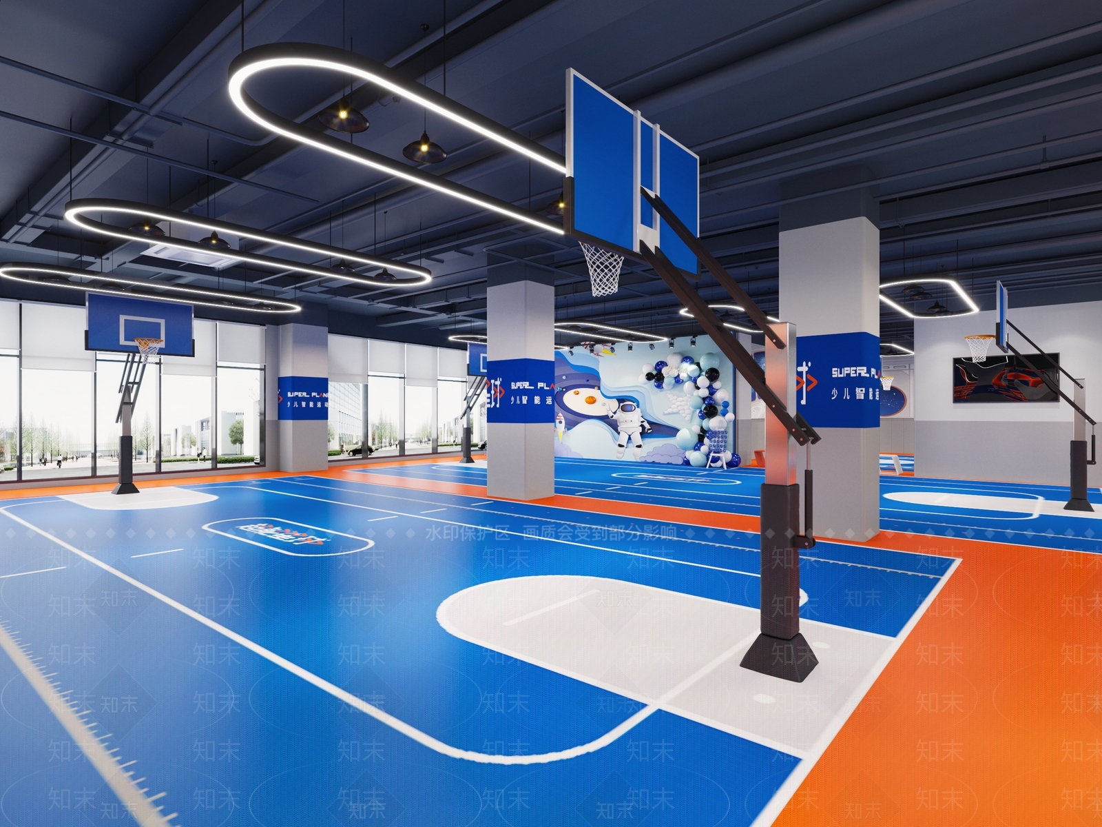 现代篮球场3D模型下载【ID:1114820581】