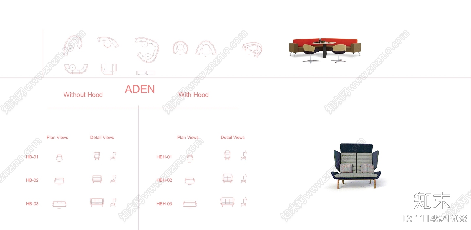 国外办公家具图块CAD施工图下载【ID:1114821938】