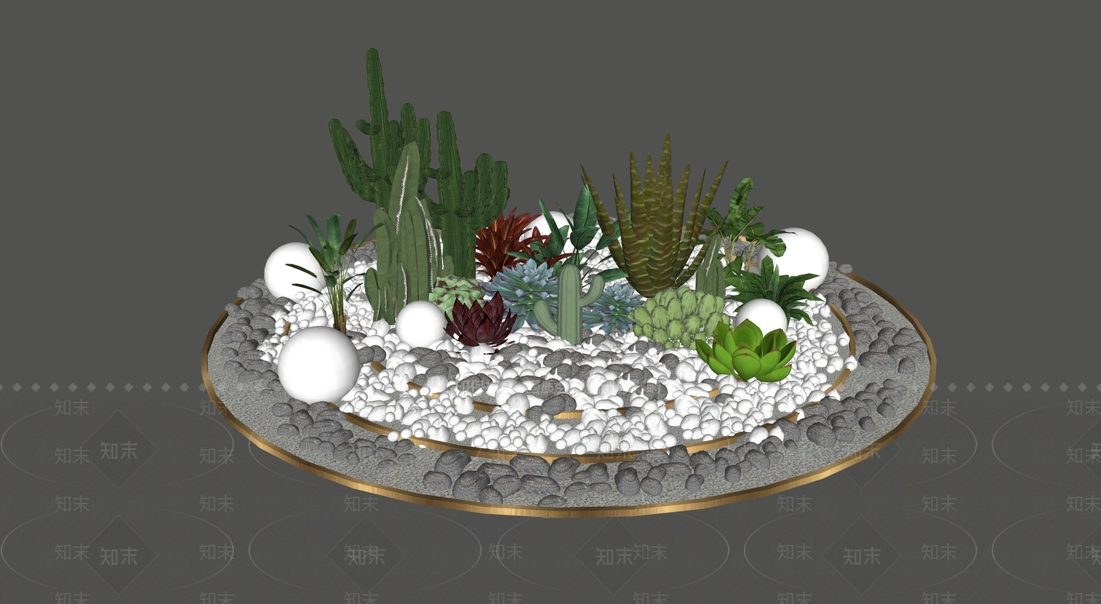 现代多肉SU模型下载【ID:1114826051】