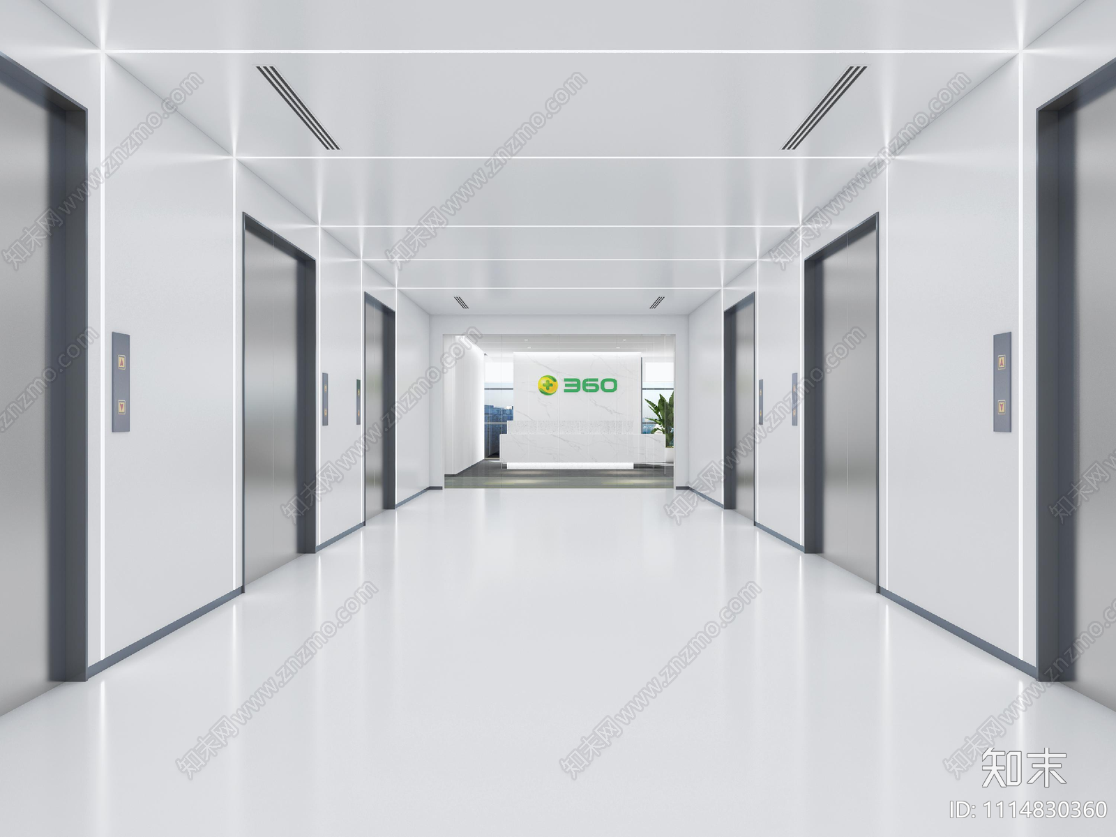 360集团办公室整套施工图效果图cad施工图下载【ID:1114830360】