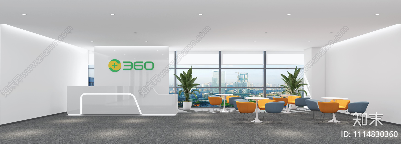 360集团办公室整套施工图效果图cad施工图下载【ID:1114830360】