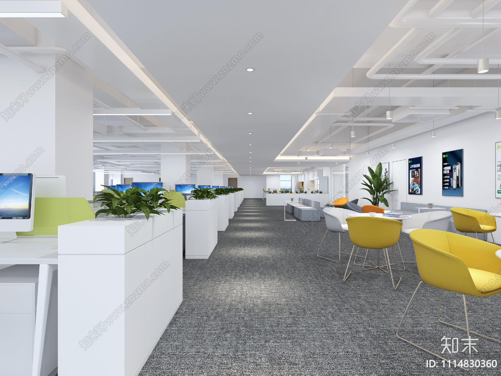 360集团办公室整套施工图效果图施工图下载【ID:1114830360】