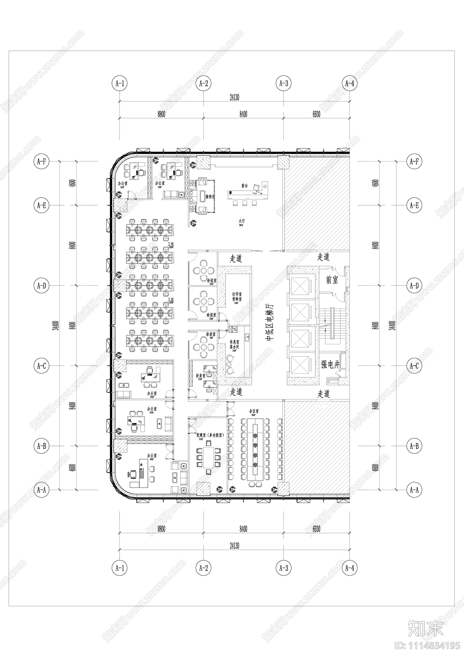 律师事务所平面图cad施工图下载【ID:1114834195】