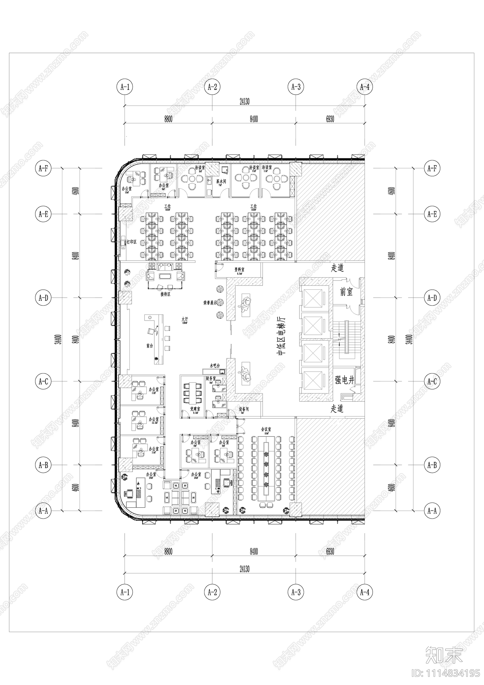 律师事务所平面图cad施工图下载【ID:1114834195】