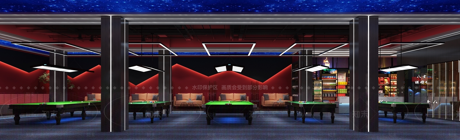 现代台球室3D模型下载【ID:1114838944】