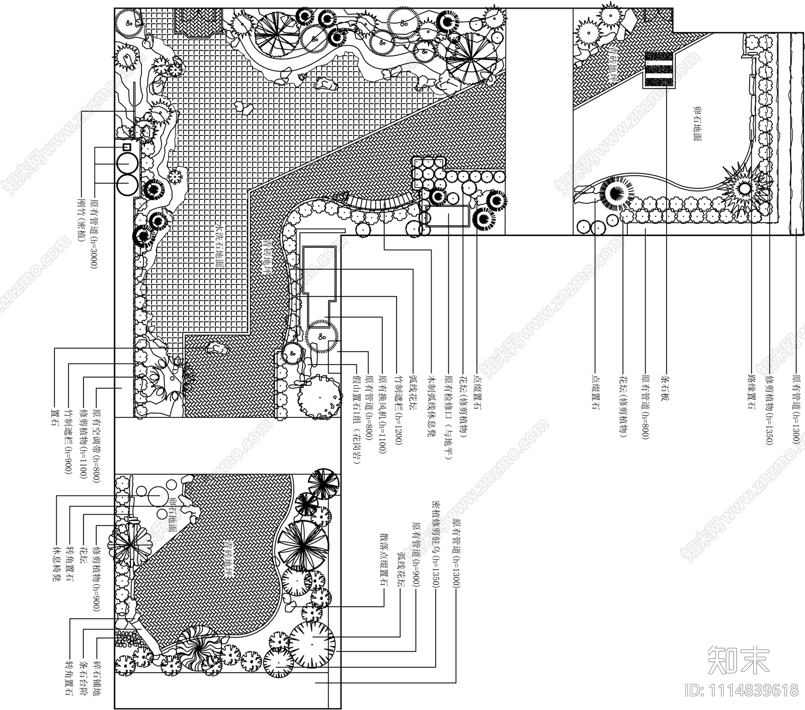 别墅庭院CAD施工图施工图下载【ID:1114839618】