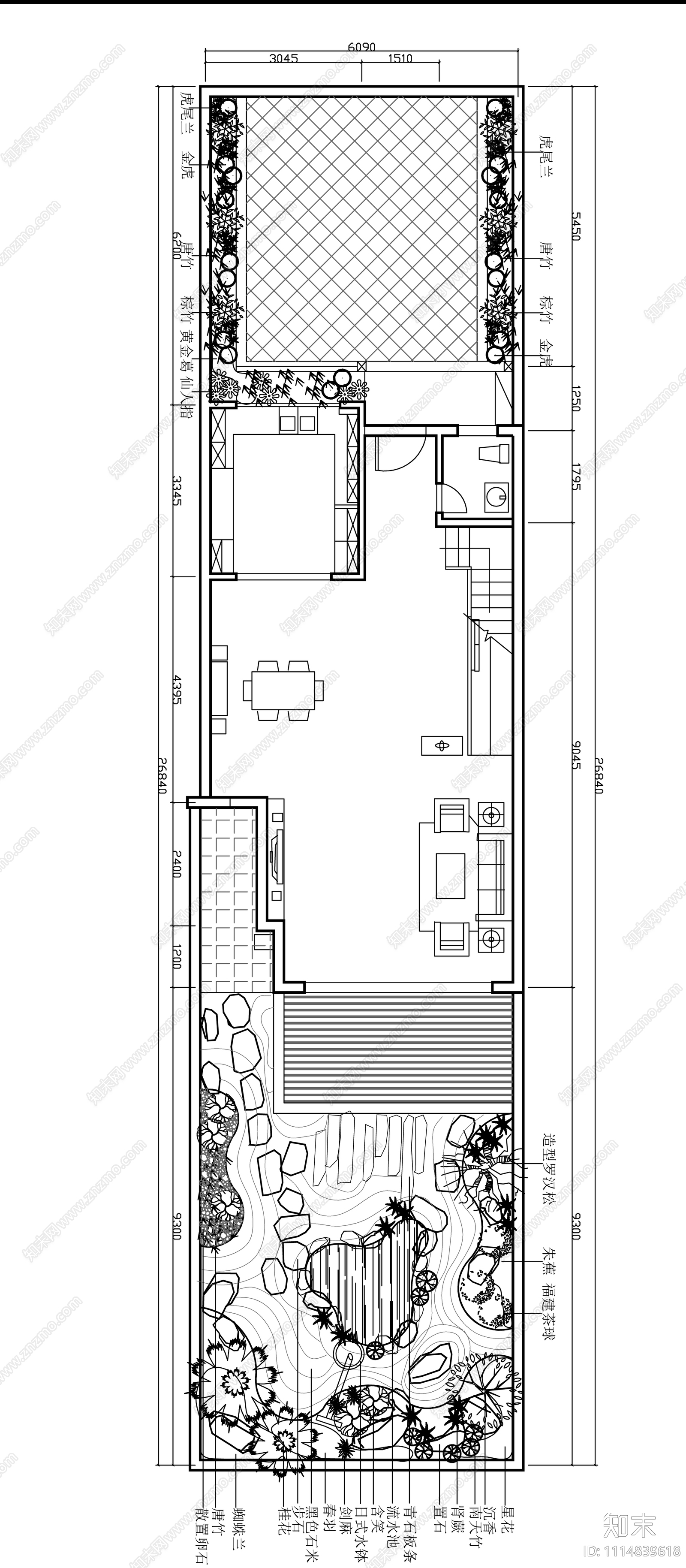 别墅庭院CAD施工图施工图下载【ID:1114839618】