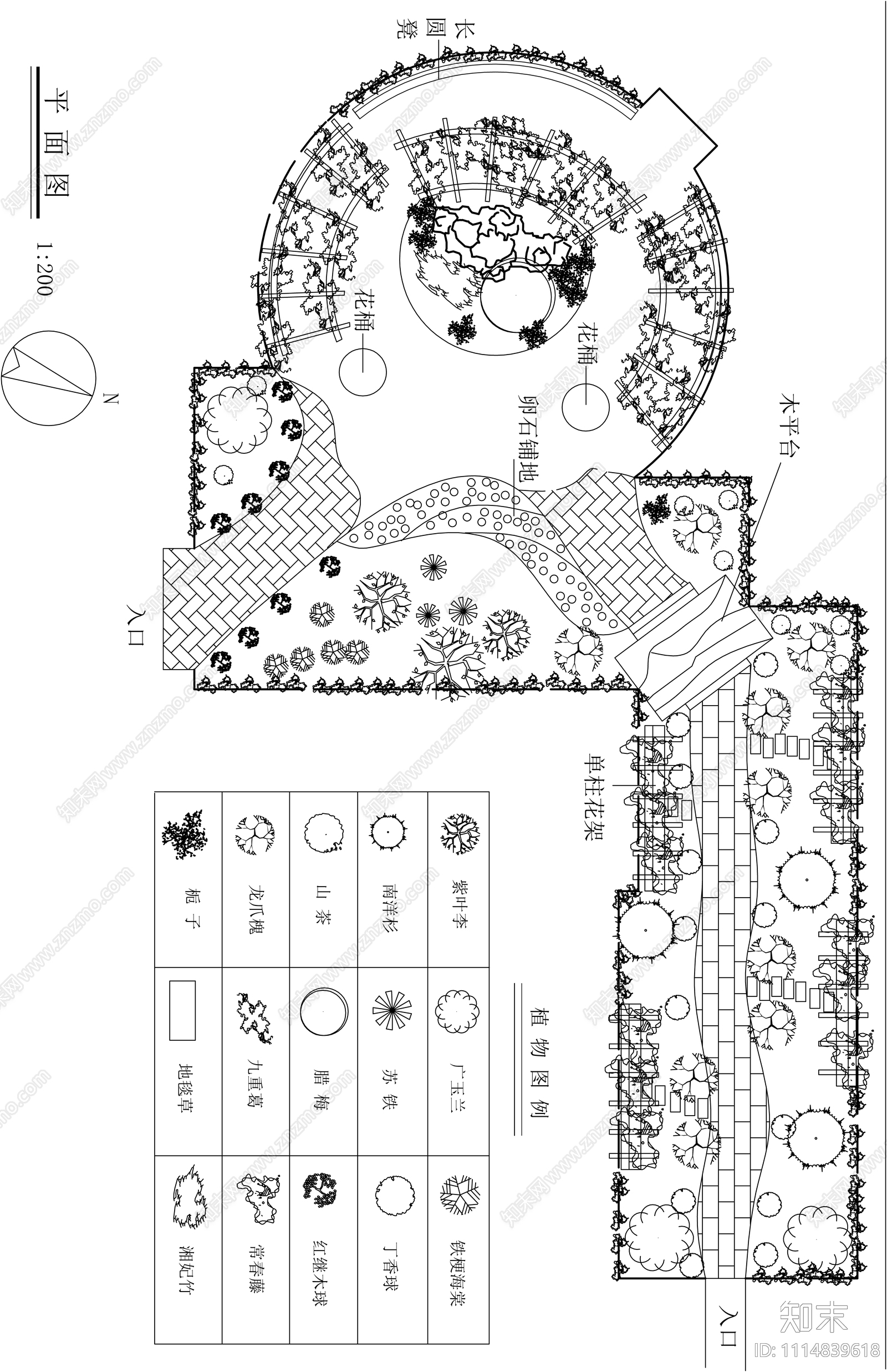 别墅庭院CAD施工图施工图下载【ID:1114839618】