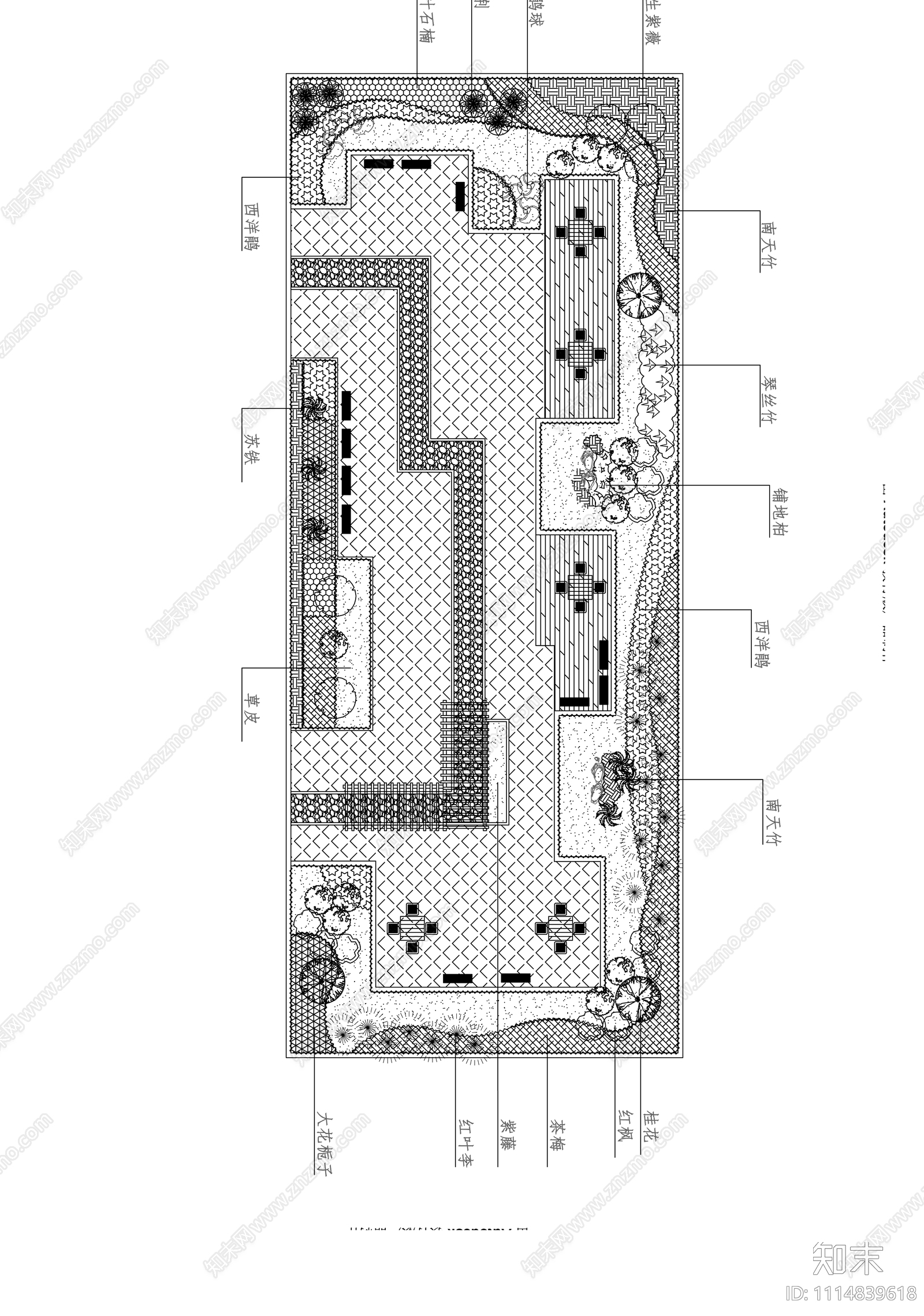 别墅庭院CAD施工图施工图下载【ID:1114839618】