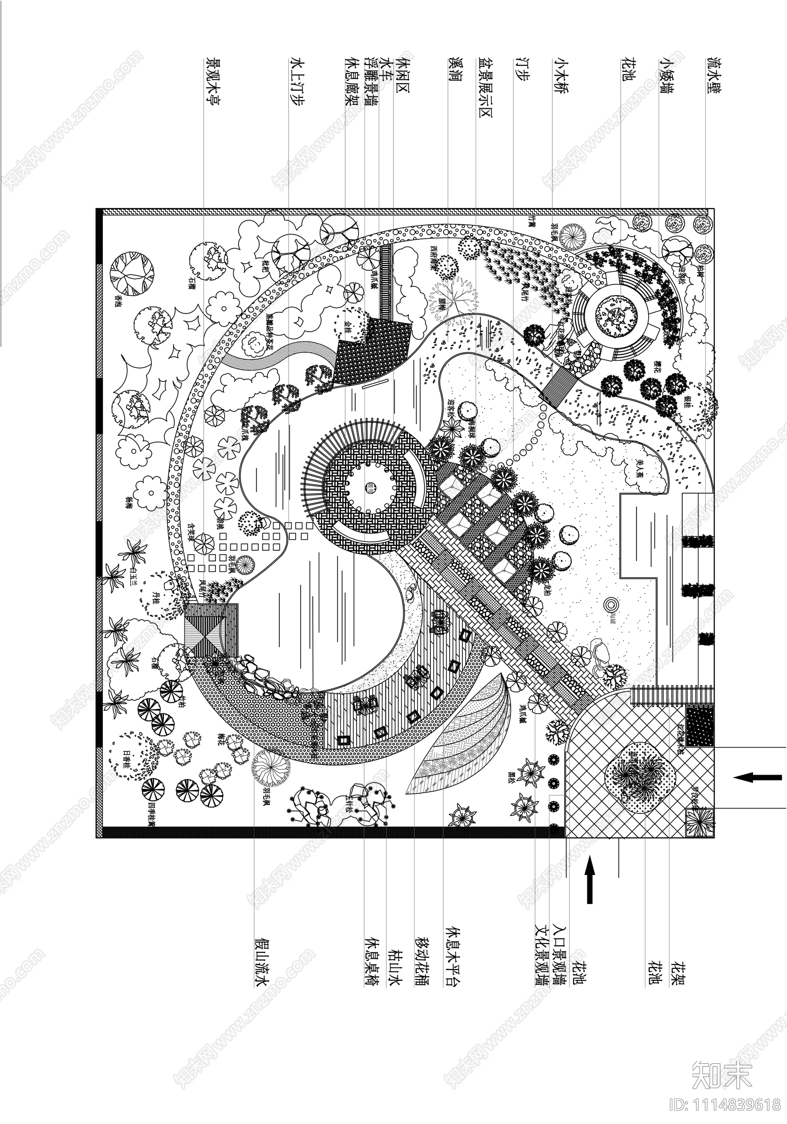 别墅庭院CAD施工图施工图下载【ID:1114839618】