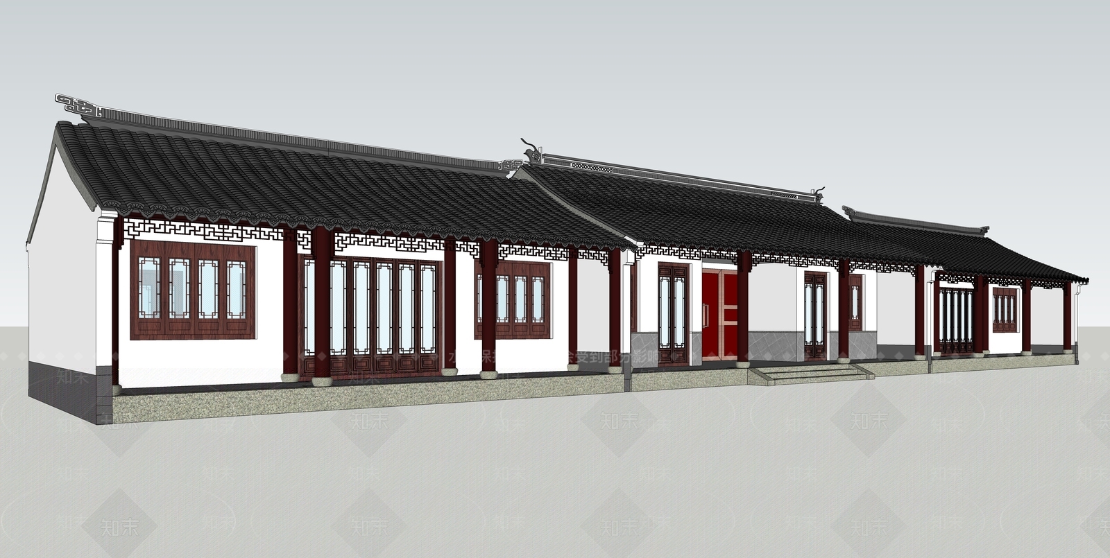 中式古建筑SU模型下载【ID:1114840338】