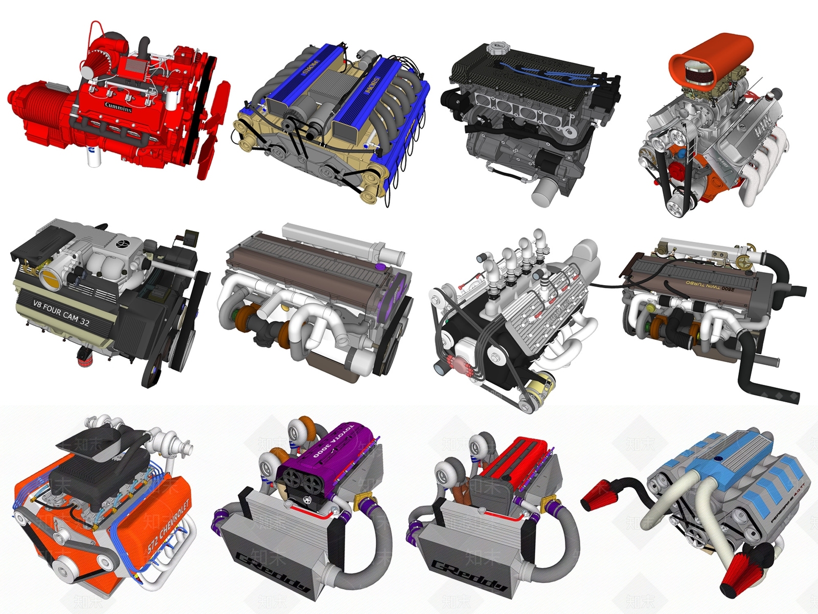 现代汽车零件SU模型下载【ID:1114849850】