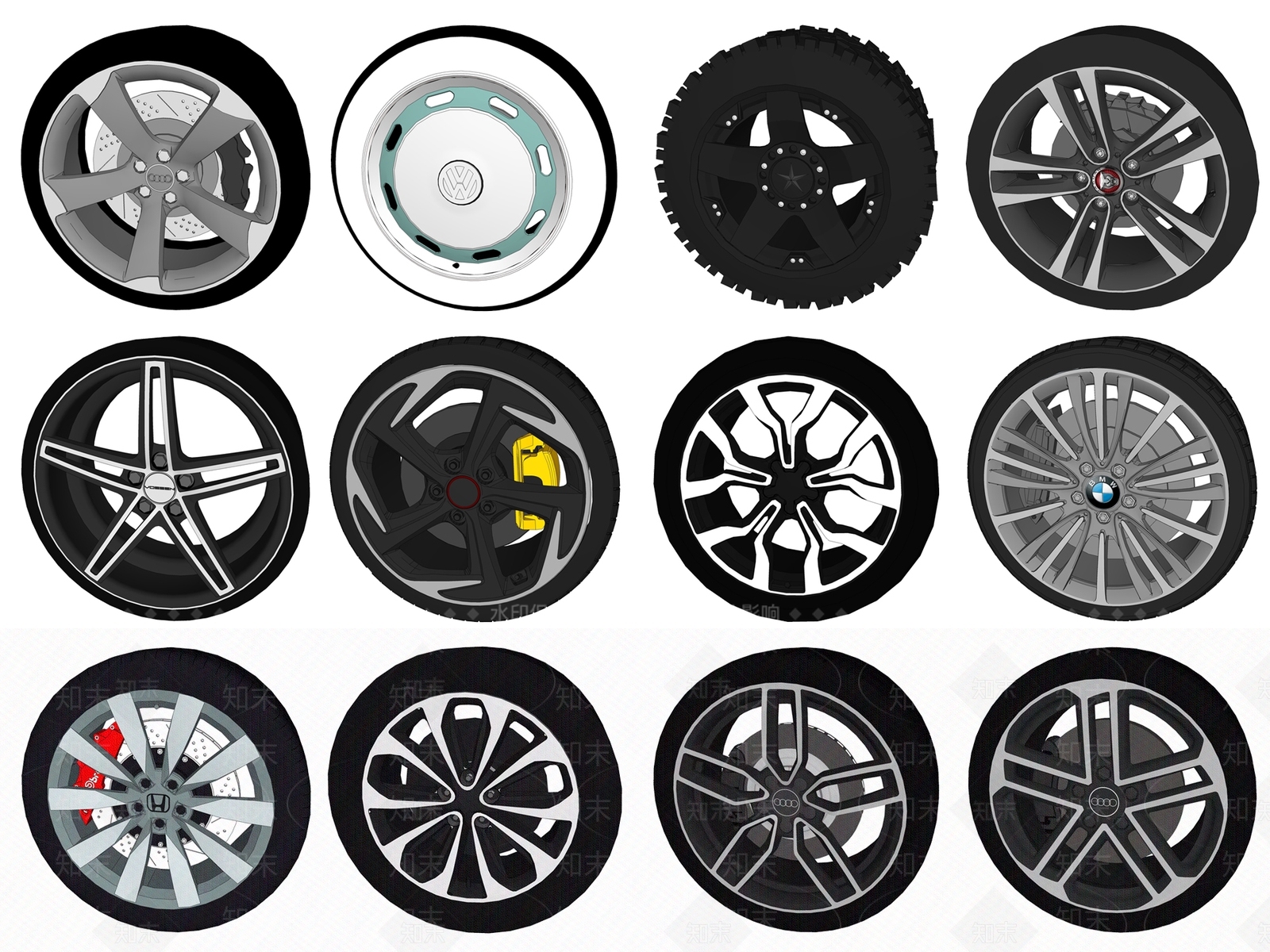 现代汽车零件SU模型下载【ID:1114849350】