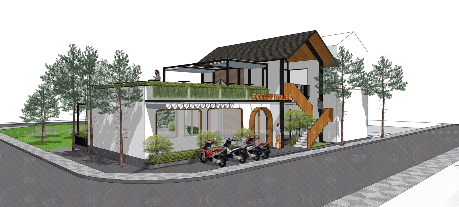 餐饮建筑SU模型精品下载_SketchUp模型_知末网