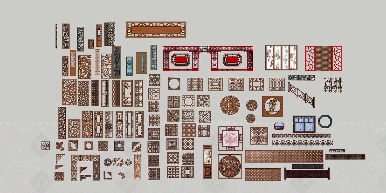 中式雕花窗SU模型下载【ID:1114870406】