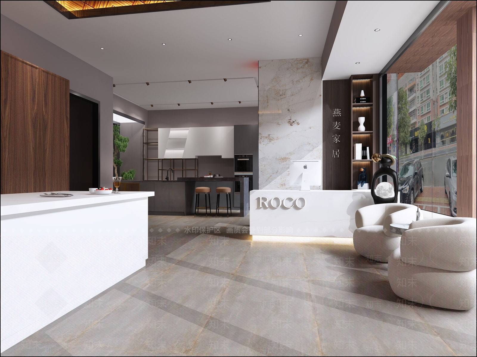 现代定制橱柜专卖店3D模型下载【ID:1114874921】