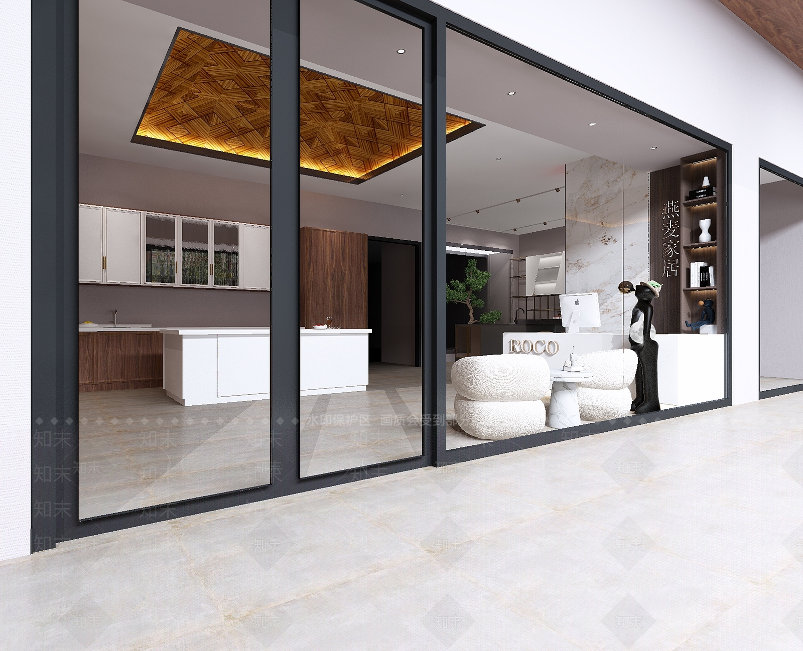 现代定制橱柜专卖店3D模型下载【ID:1114874921】