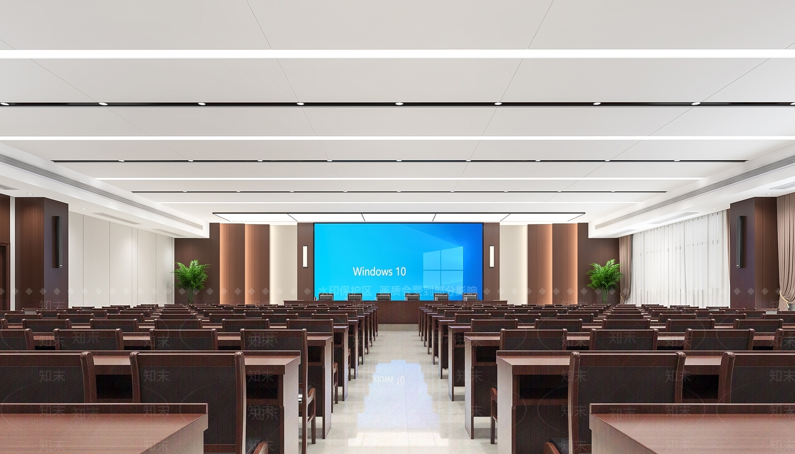 新中式报告厅3D模型下载【ID:1114886081】