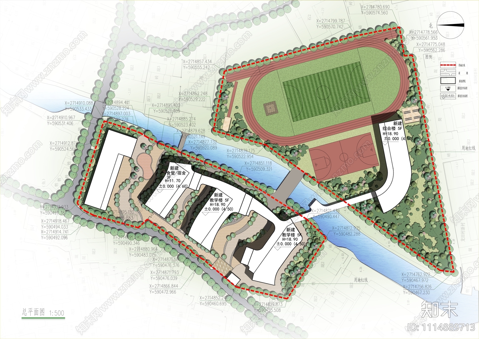 小学校园方案平面图施工图施工图下载【ID:1114889713】