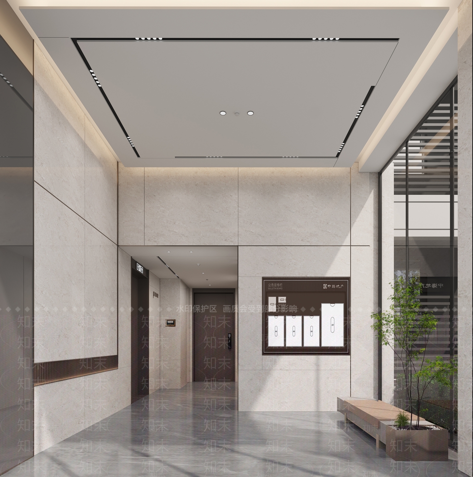 现代小区电梯间3D模型下载【ID:1114889998】