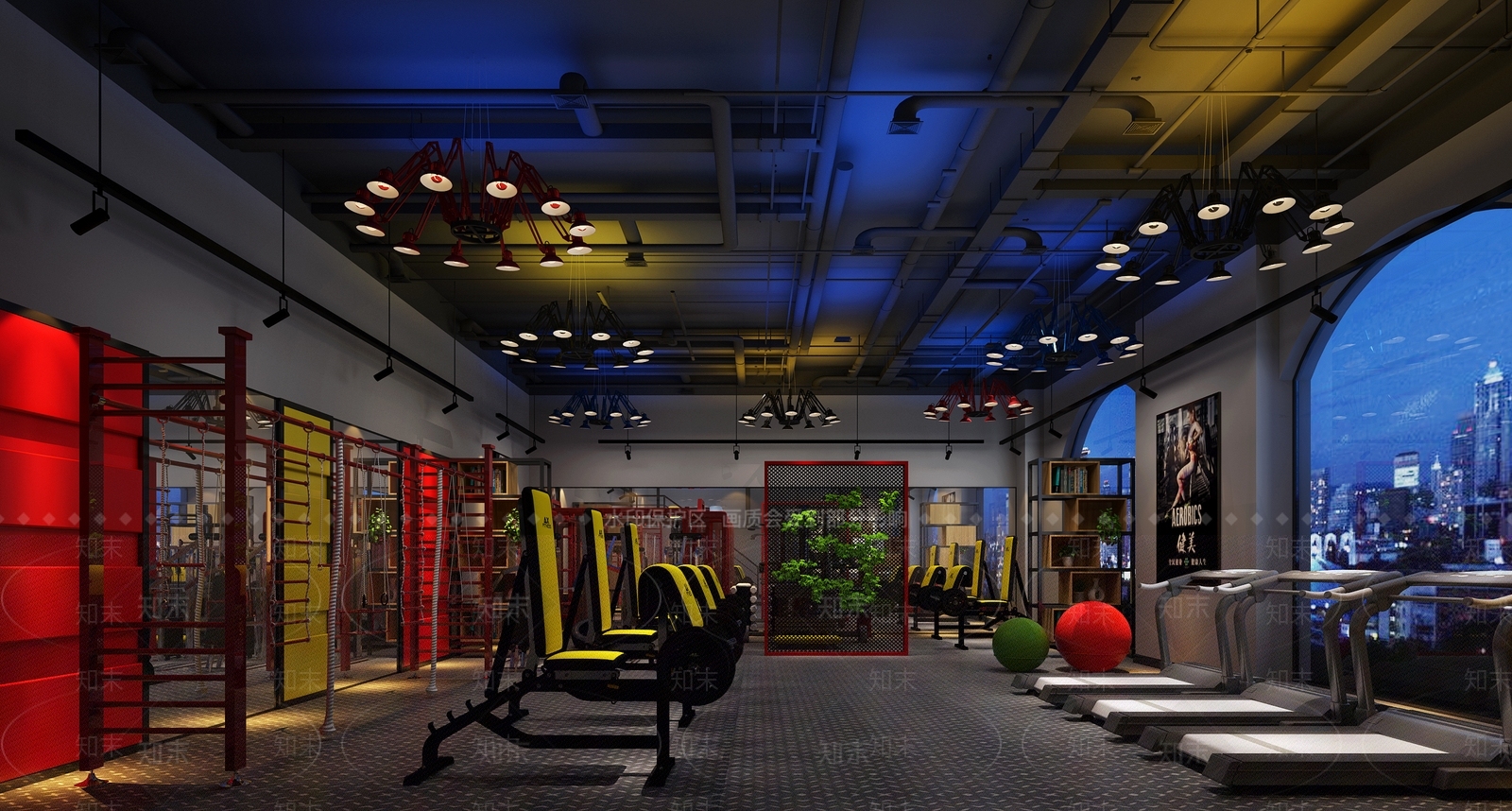 工业风健身房3D模型下载【ID:1114893317】