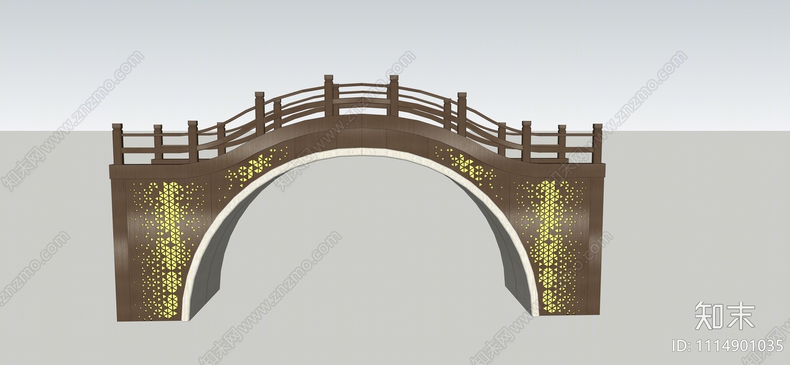 中式拱桥SU模型下载【ID:1114901035】