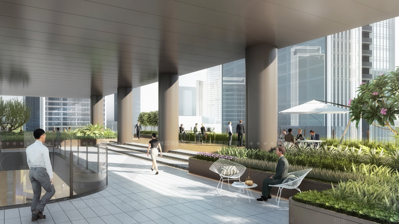 现代屋顶花园SU模型下载【ID:1115130650】