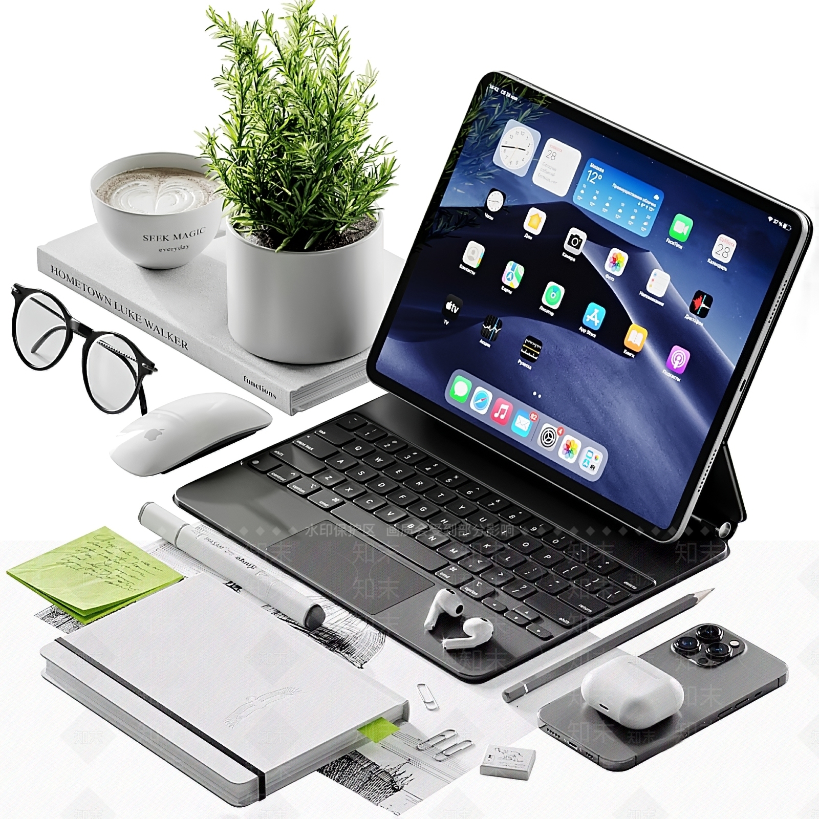 现代平板电脑SU模型下载【ID:1114904568】