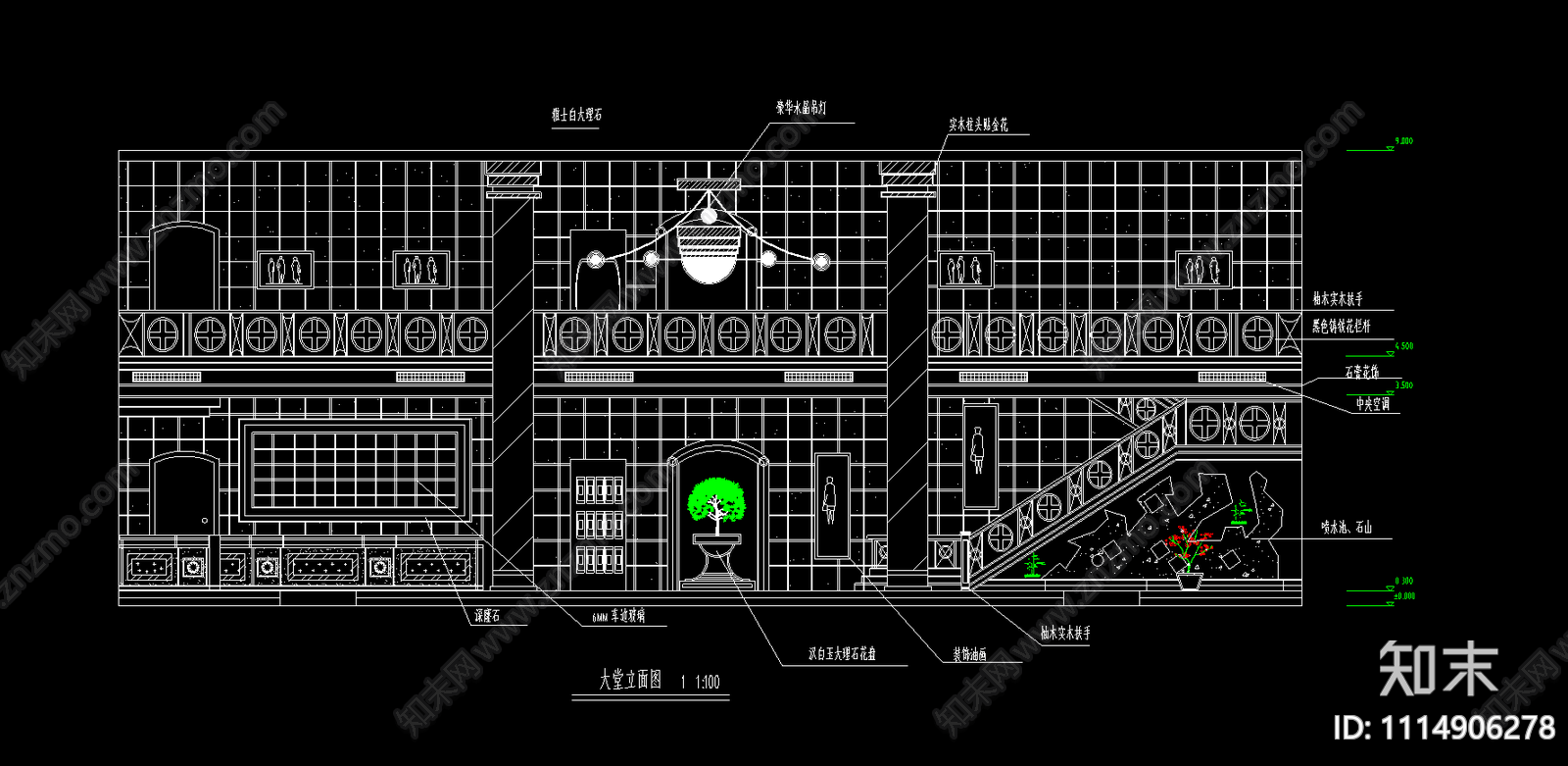 西式餐厅平立面建筑施工图施工图下载【ID:1114906278】