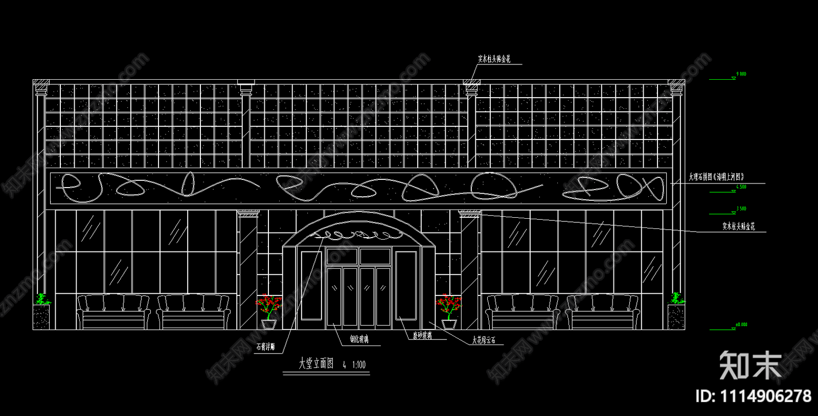 西式餐厅平立面建筑施工图施工图下载【ID:1114906278】