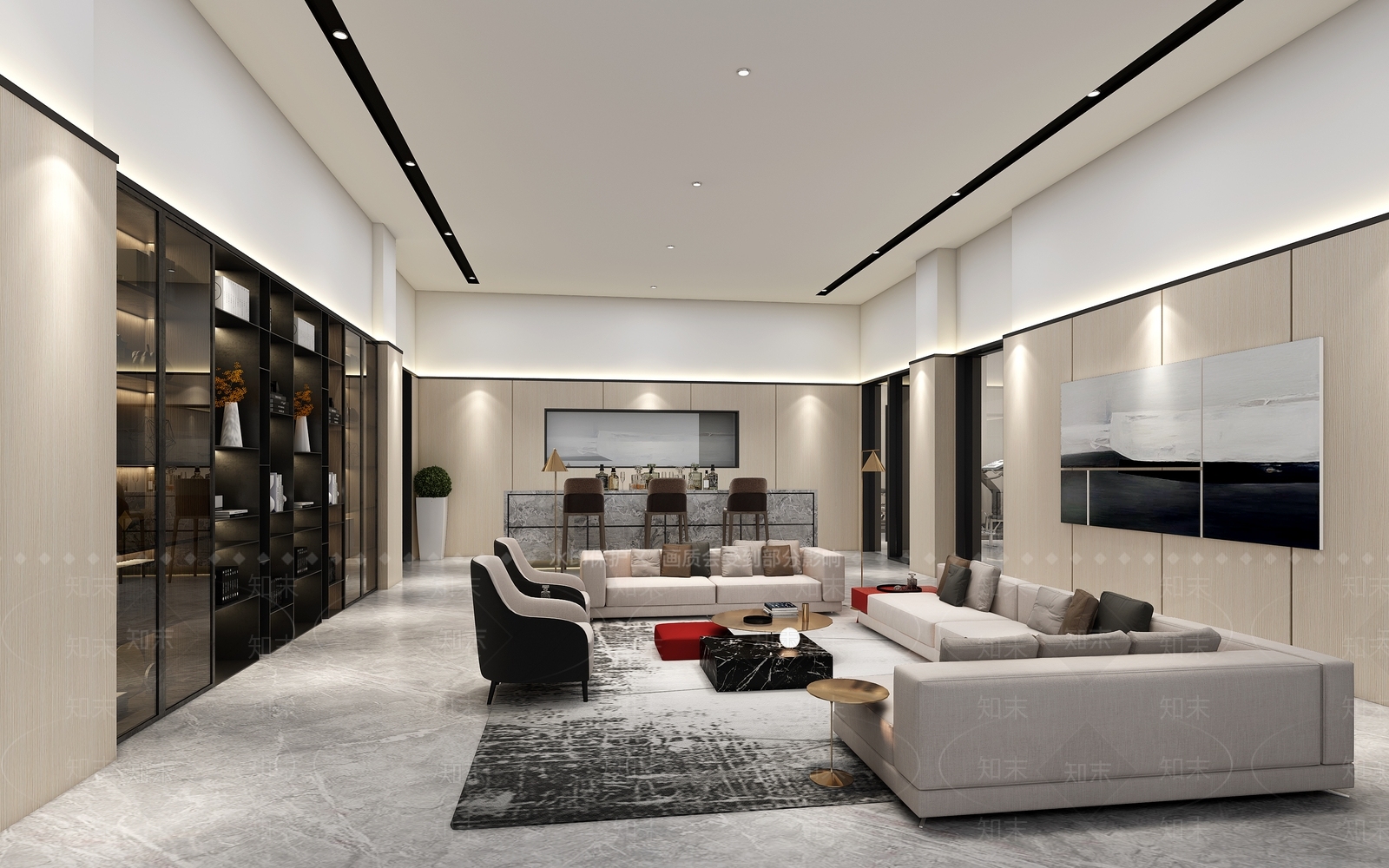 现代公司休息区3D模型下载【ID:1114956869】