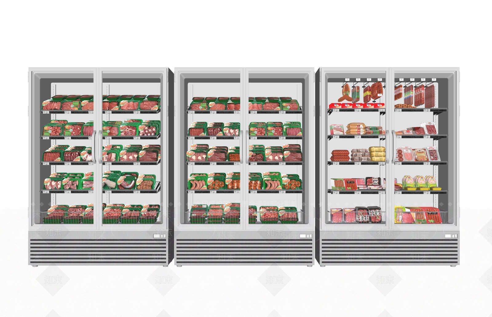 现代超市冰柜SU模型下载【ID:1114907757】