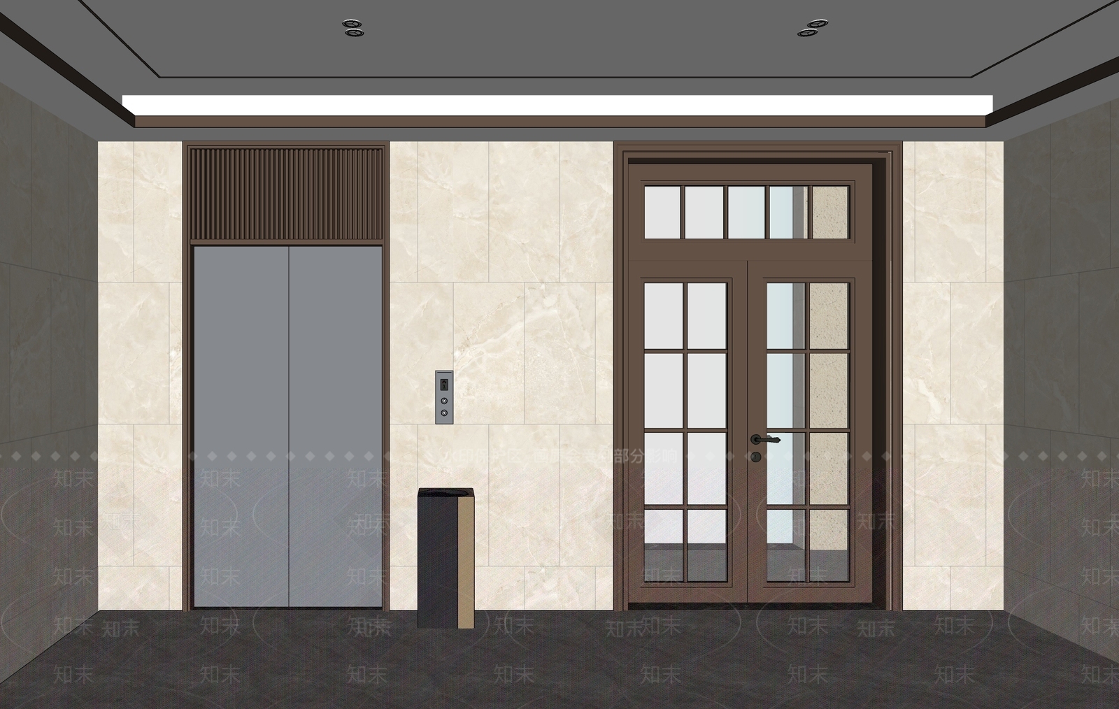 现代电梯厅SU模型下载【ID:1114918050】