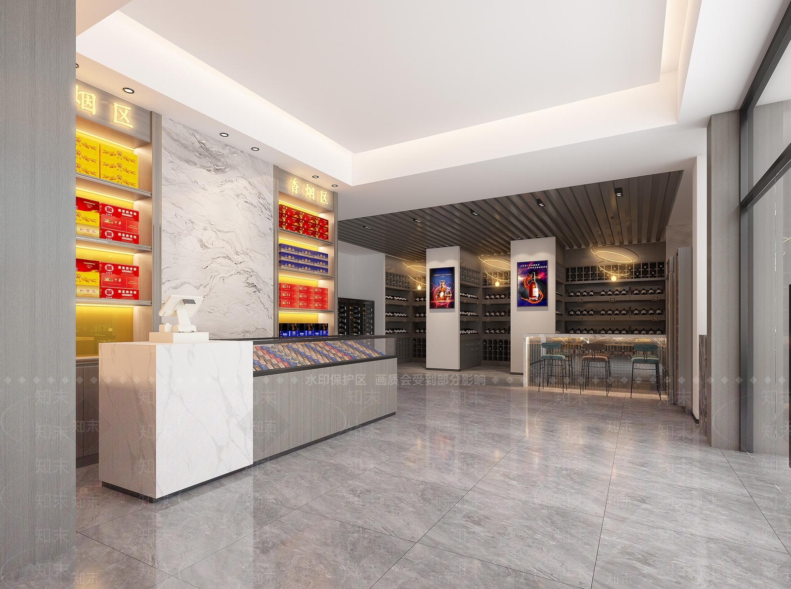 新中式烟酒店3D模型下载【ID:1114921894】
