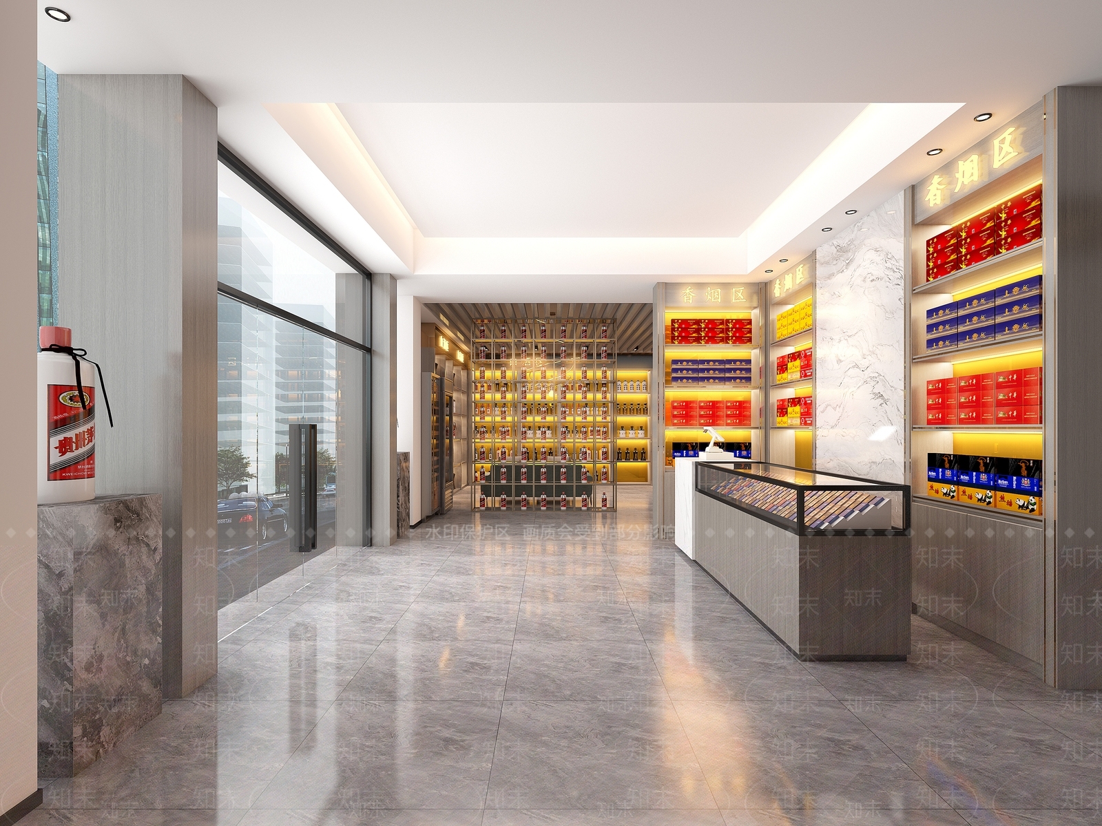 新中式烟酒店3D模型下载【ID:1114921894】