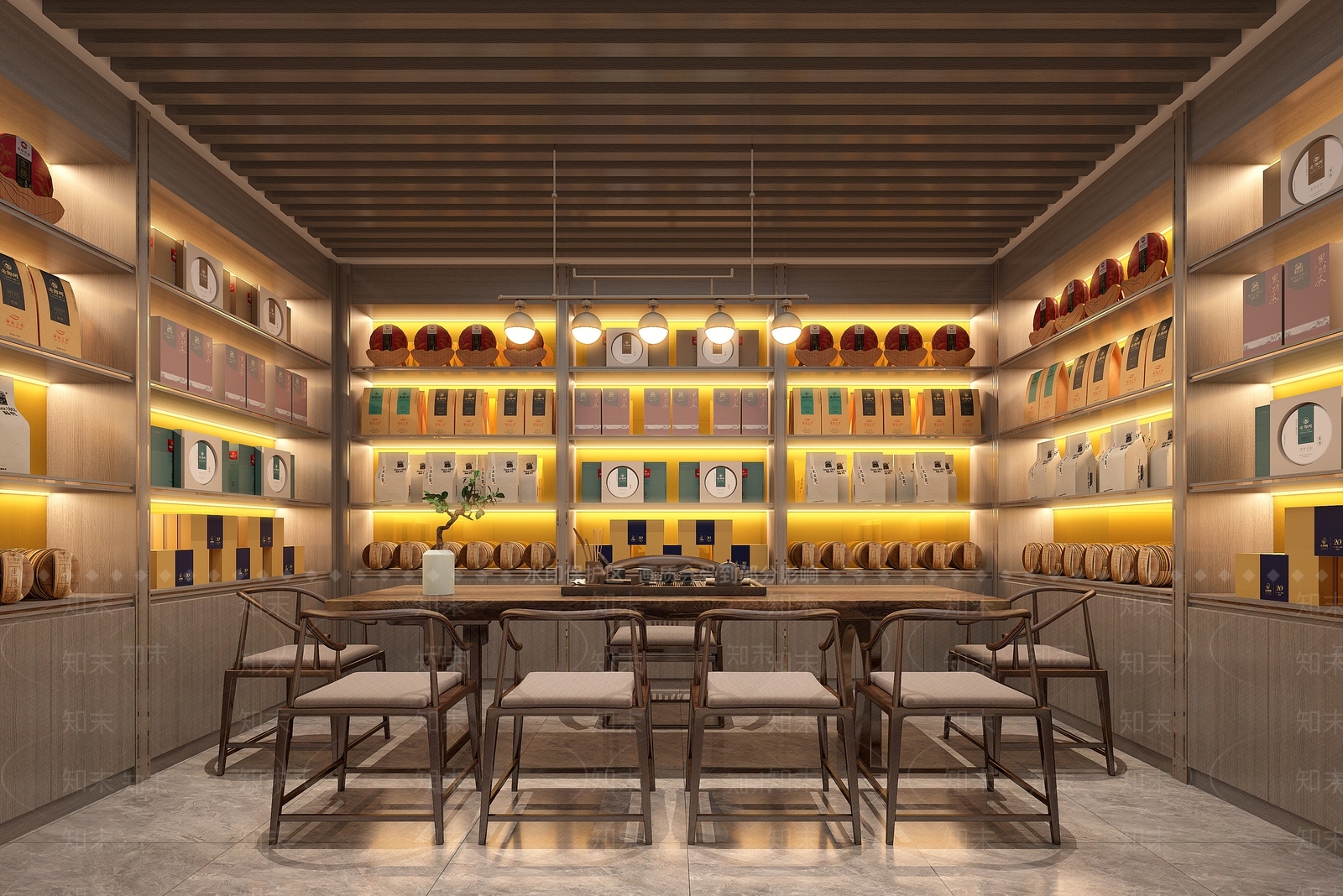 新中式烟酒店3D模型下载【ID:1114921894】