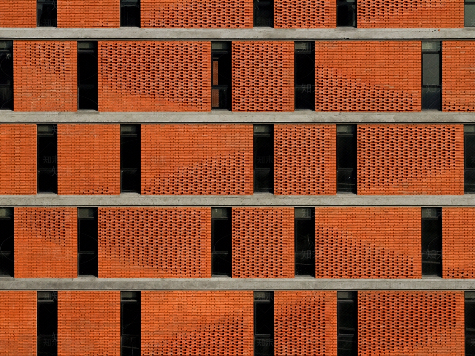 建筑玻璃红砖幕墙外立面贴图下载【ID:1114927131】