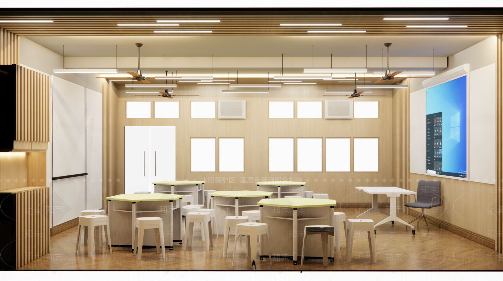 现代多媒体教室SU模型下载【ID:1114932915】