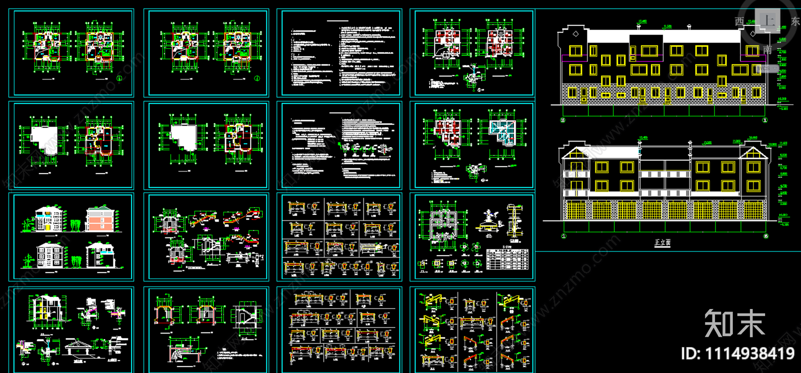 松邦别墅庭院施工图施工图下载【ID:1114938419】