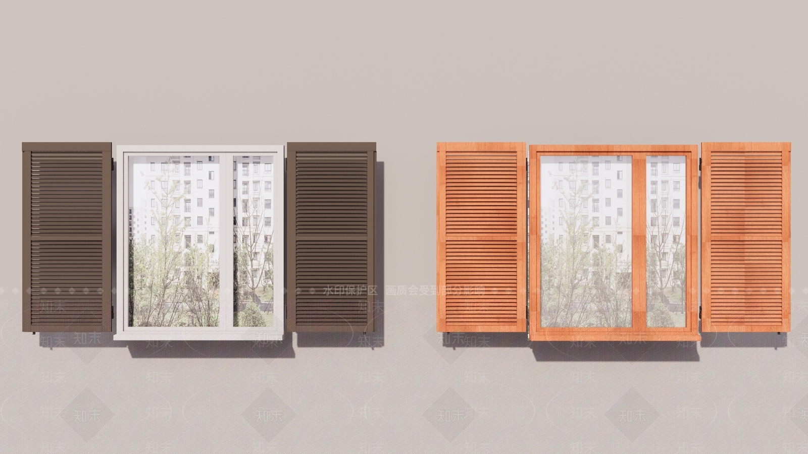 现代百叶窗SU模型下载【ID:1114940631】