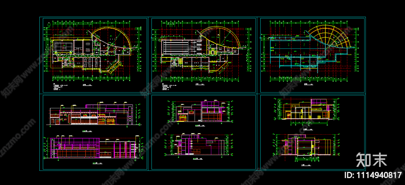 娱乐中心建筑设计图cad施工图下载【ID:1114940817】