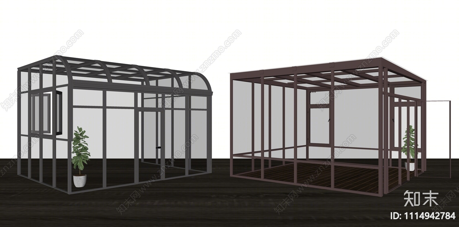 现代玻璃阳光房SU模型下载【ID:1114942784】
