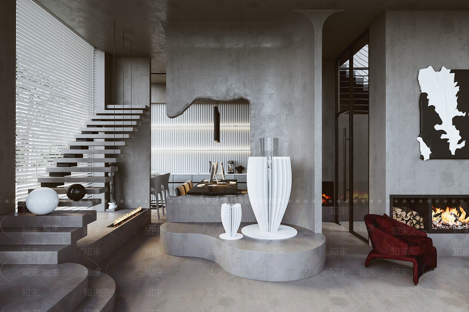 【3D悬赏模型】寻同空间设计现代风格家具展厅3D模型下载【ID:1115161797】