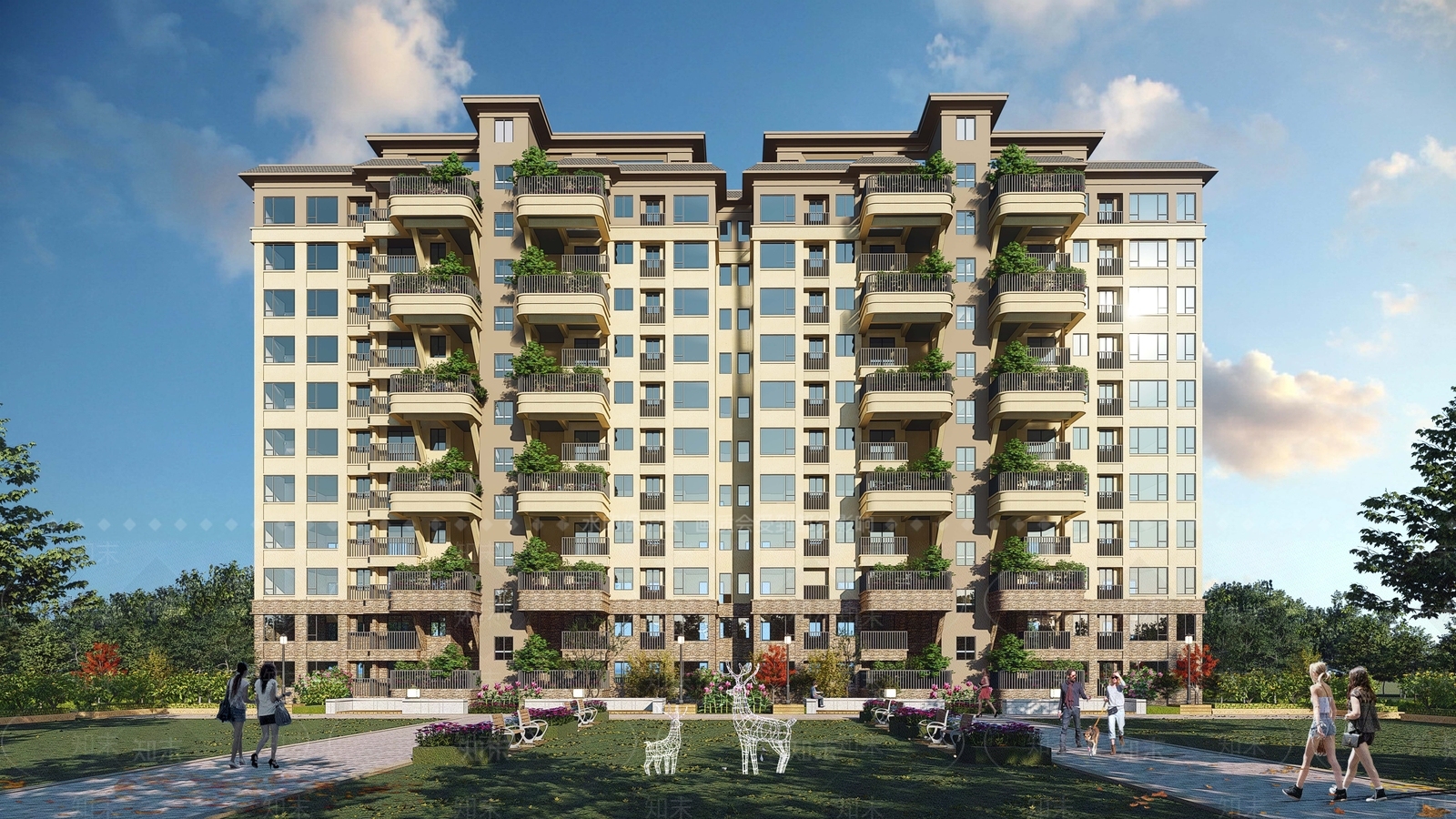 现代风格多层住宅SU模型下载【ID:1114942944】